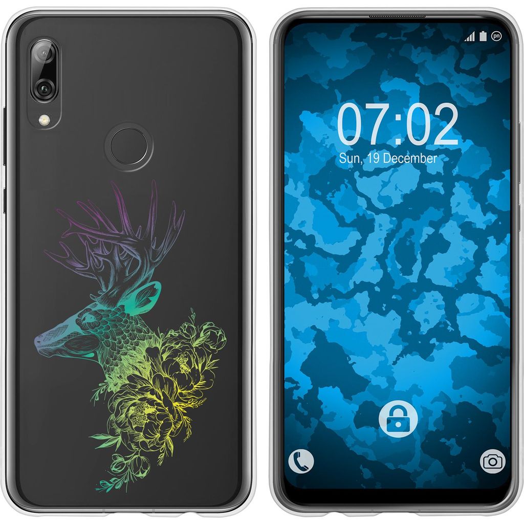 PhoneNatic Case kompatibel mit Huawei P Smart Z Silikon-Hülle Floral Hirsch M7-4