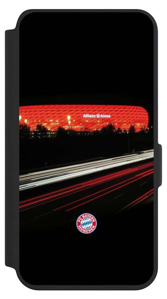 NIVOCASE Klapphülle für Samsung Galaxy S24 Handyhülle aus Kunst Leder NIVOflip schwarz FC Bayern München FCB Stadion