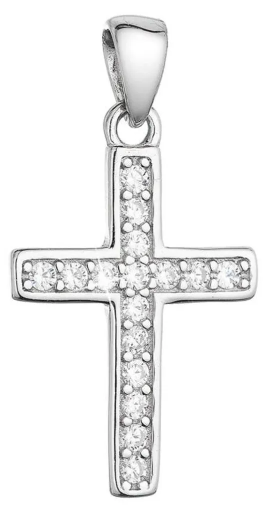 Bijou Pendentif Croix Argent 925 et Oxydes de Zirconium Scintillants