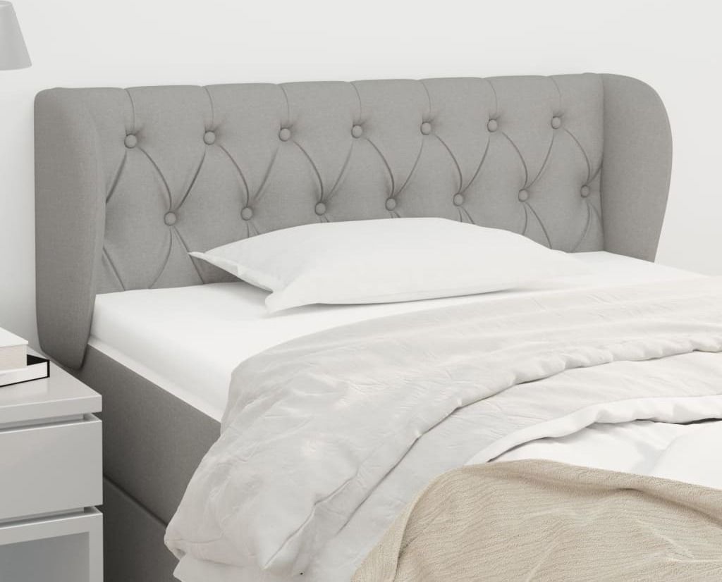 Maison Exclusive - Kopfteil mit Ohren Hellgrau 103x23x78/88 cm Stoff