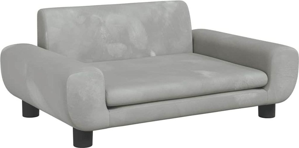 vidaXL Hundebett Hellgrau 70x45x33 cm Samt