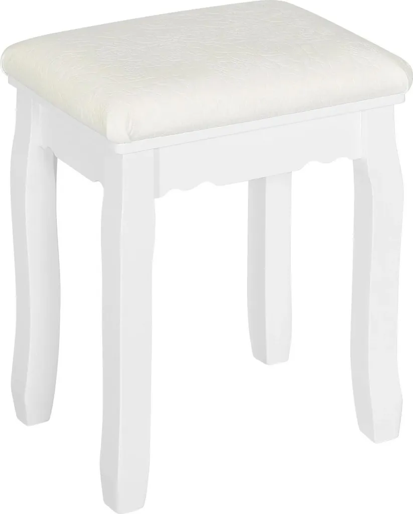 Tabouret cosmétique stable et solide - Assise velours blanc 135 kg