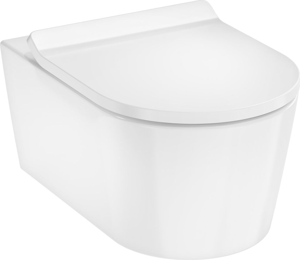 hansgrohe EluPura S Wand-WC Set 540 AquaHelix Flush, inklusive WC-Sitz, HygieneEffect, Weiß, 62025450