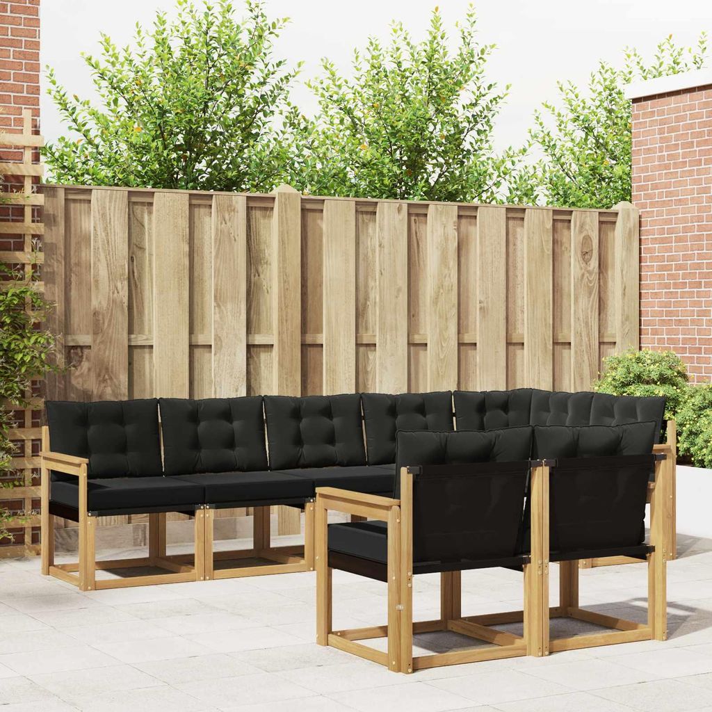 Möbel Outdoor-Sofagarnitur mit Kissen 8 pcs Weiß und SchwarzGartensofas - Gartensofas c3760