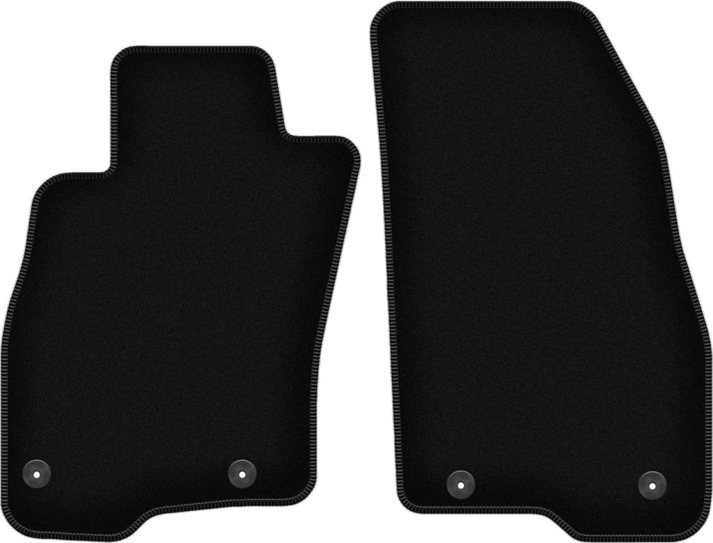 Wielganizator Velours-Autoteppiche vorne – passend für Fiat Punto 12' (Schrägheck, Bj. 2012-2018) – schwarz, passgenau, mit Befestigungen set...