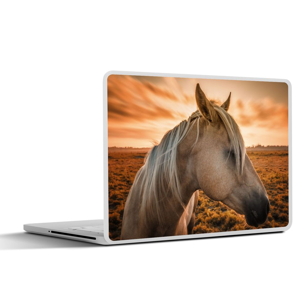 MuchoWow Laptop Aufkleber Sticker Cover Pferd - Tiere - Porträt 25x18 cm - Laptop-Deko