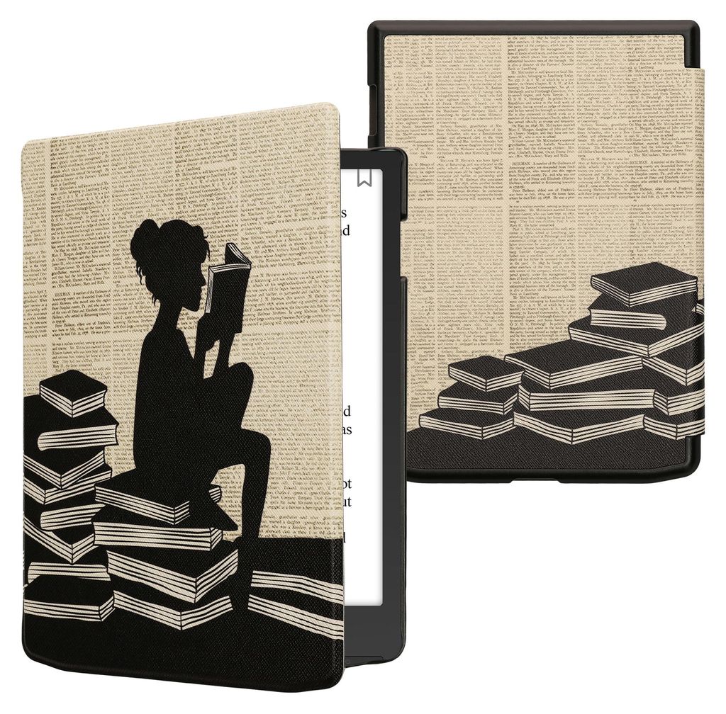 kwmobile Schutzhülle für Pocketbook InkPad 4 / Color 3 / Color 2 / Vivlio InkPad 4 / InkPad Color 3 Hülle - eReader Flip Case mit Auto Sleep Fun...