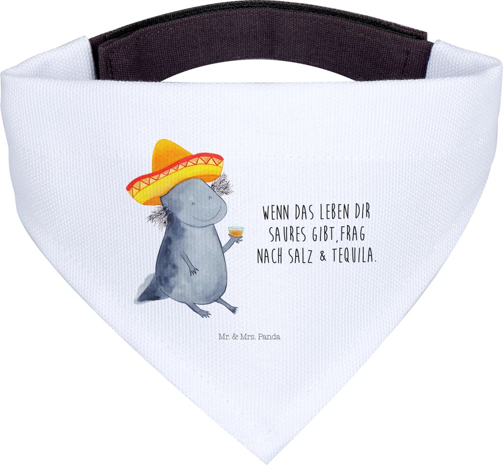 Mr. & Mrs. Panda Hunde Halstuch Axolotl Tequila - Weiß - Geschenk, trinken, Urlaub, Motivationsspruch, Party, Bandana für, Hundehalstuch, Spruch,...
