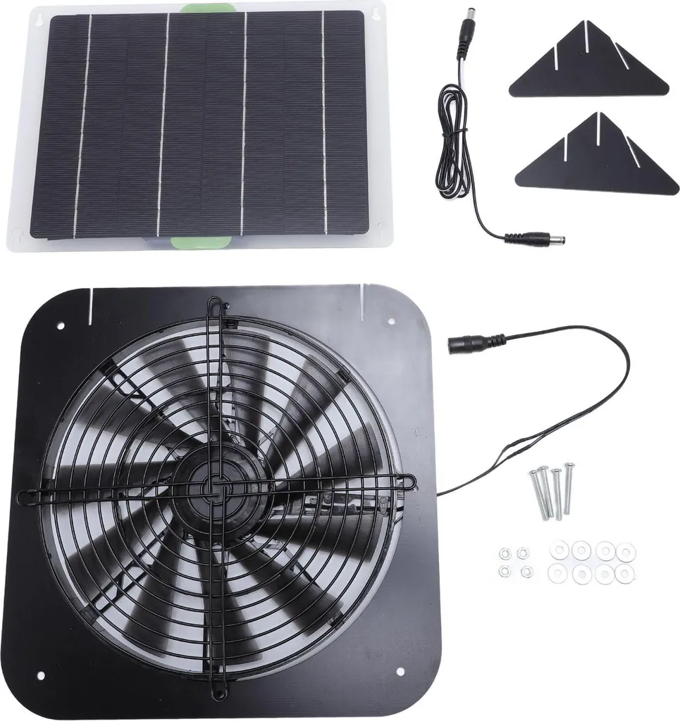 Extracteur d'air solaire 13 pouces avec panneau 10W pour entrepôts
