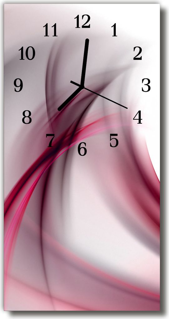 Tulup Glasuhr Wanduhr Küchenuhr Echt-Glas 30x60 Abstrakt Lila