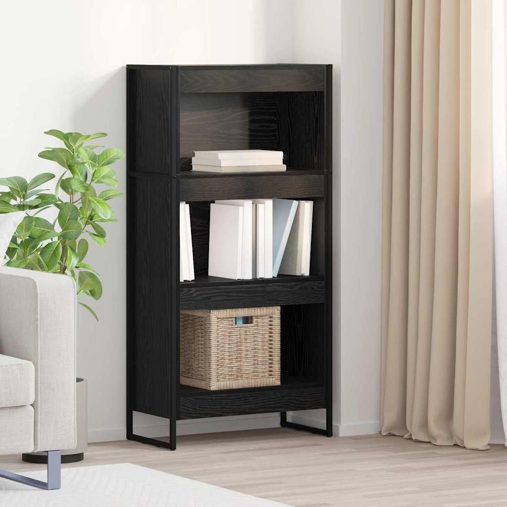 "Schlussverkauf" Bücherregal rechteckig - 1 pc - Büroregal mit Stauraum - Schwarz Eichen-Optik 80x30x155 cm Holzwerkstoff C12426