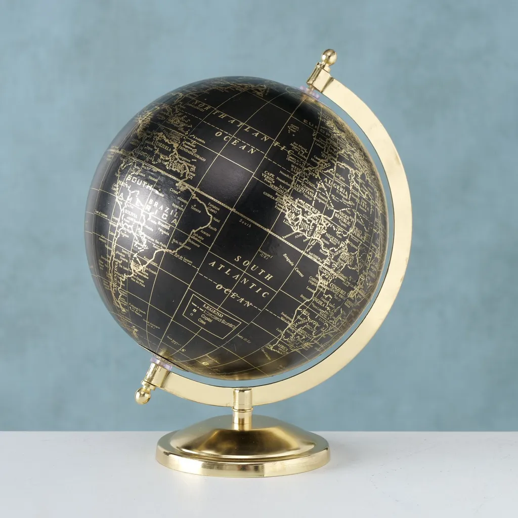 Globe terrestre décoratif avec socle doré Ø 20 cm - Modèle Elegance Gold - 2