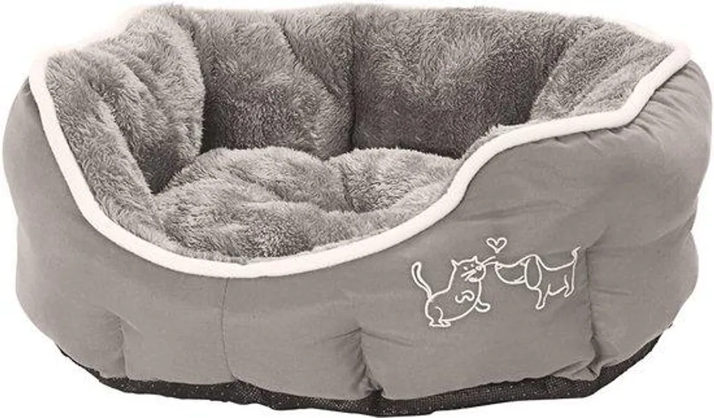 Panier Chien et Chat Sammy pour Sommeil Réparateur Ovale Gris 57cm