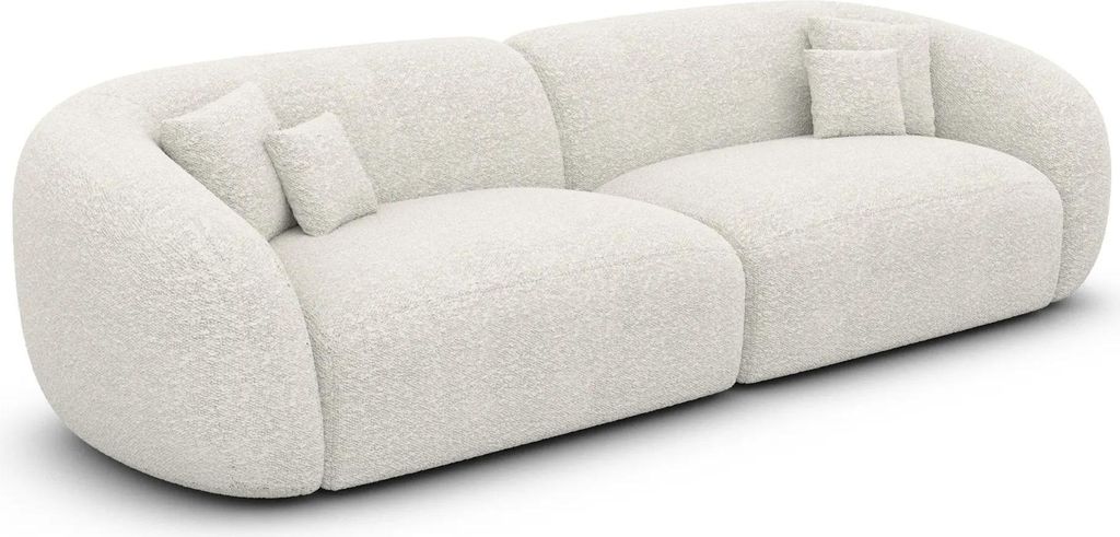 Bouclé 4-Sitzer Couch Gaia Weiß