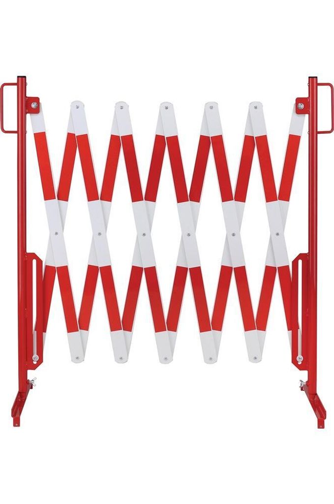 Scherengitter L4000xH1000mm m.Standfuß rot/weiß