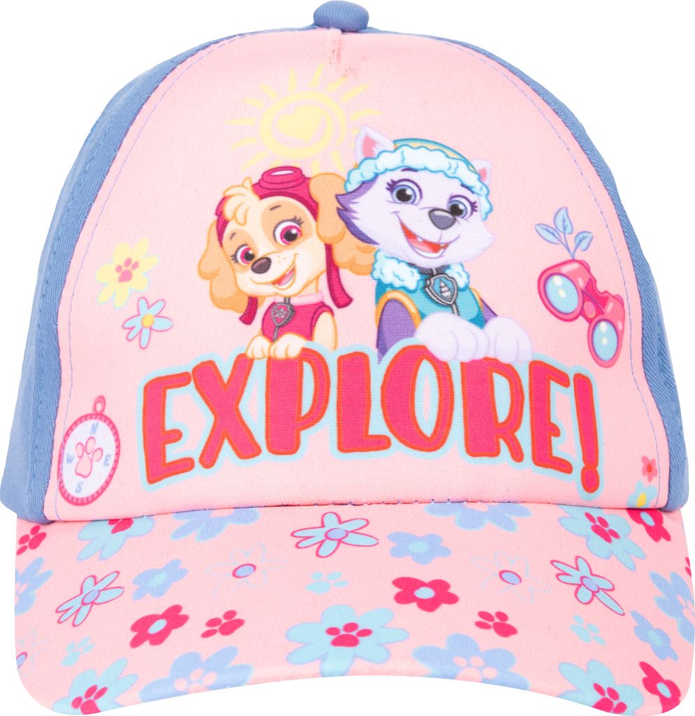 Paw Patrol Kappe für Mädchen Skye - Explore! Kinder Cap Basecap Baseballkappe Sonnenschutz Rosa/Blau