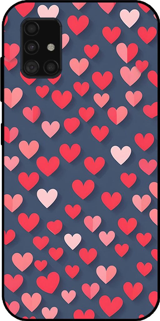 Smartphonica Telefon Fall passt Samsung Galaxy A51 5G mit rosa und roten Herzen Impressum - TPU Backcover Fall mit rosa und roten Herzen Design