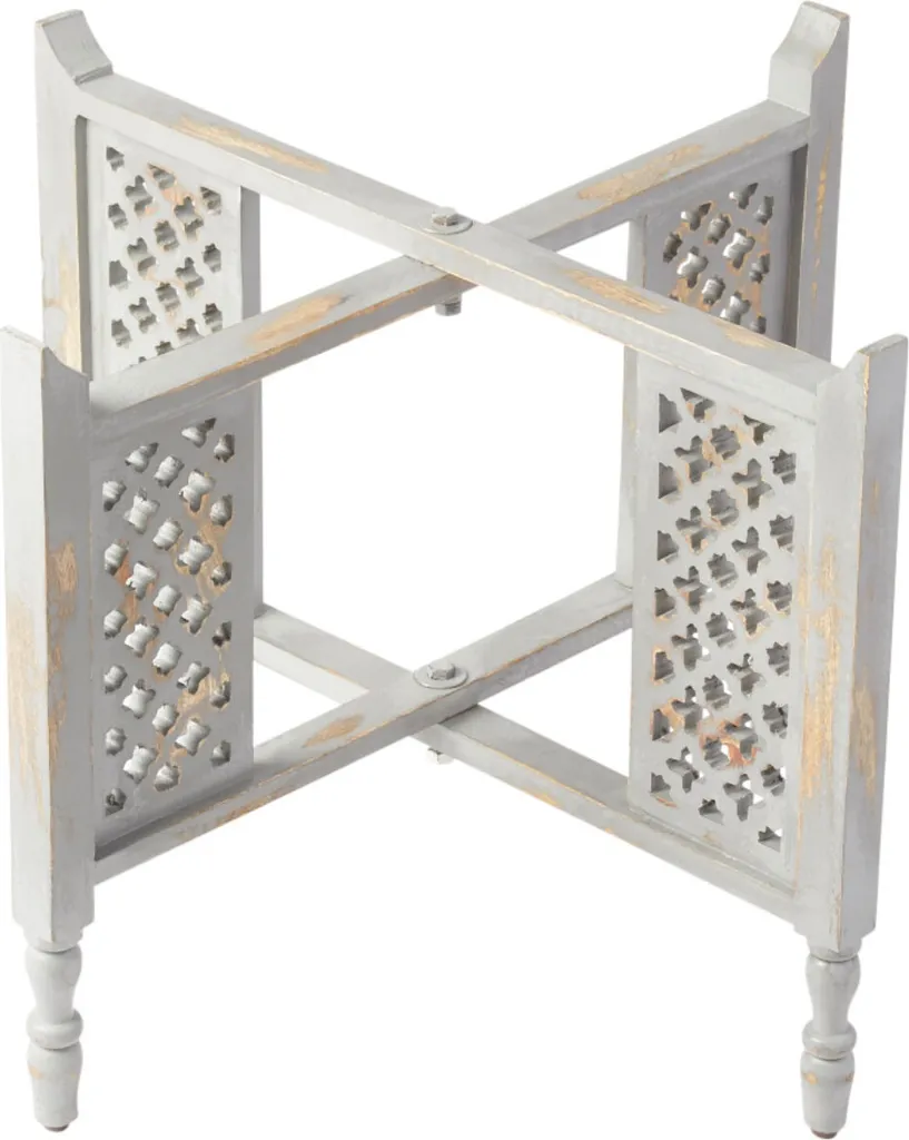 Table d'appoint pliante Hania grise 60cm pour balcon et petits espaces