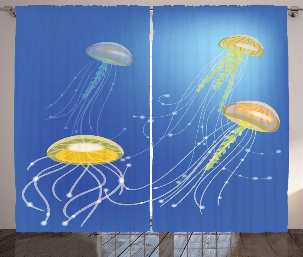 Rideau pour Chambre à Coucher 280x225 cm, Décoration Abstraite Méduse