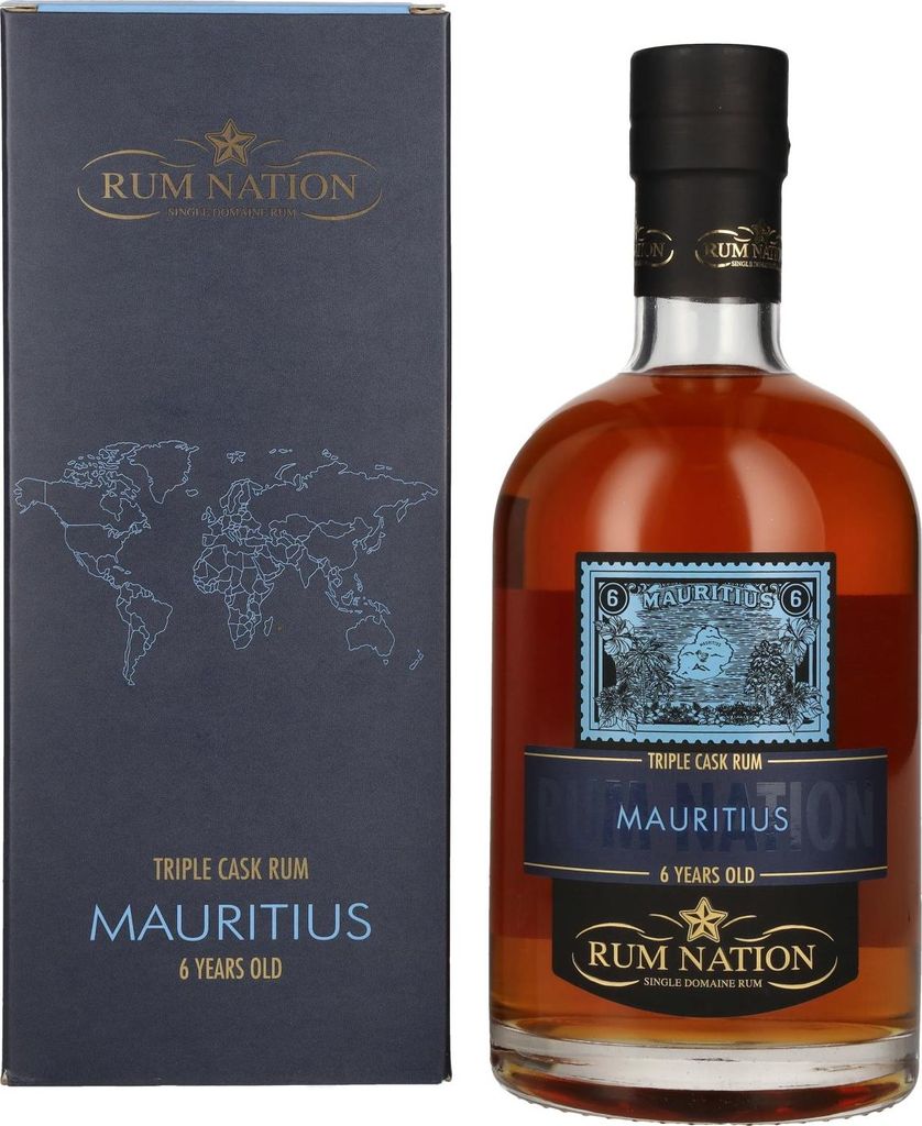 Rum Nation Mauritius 6 Years Old Triple Cask Rum Limited Edition Batch 1 43% Vol. 0,7l in Geschenkbox