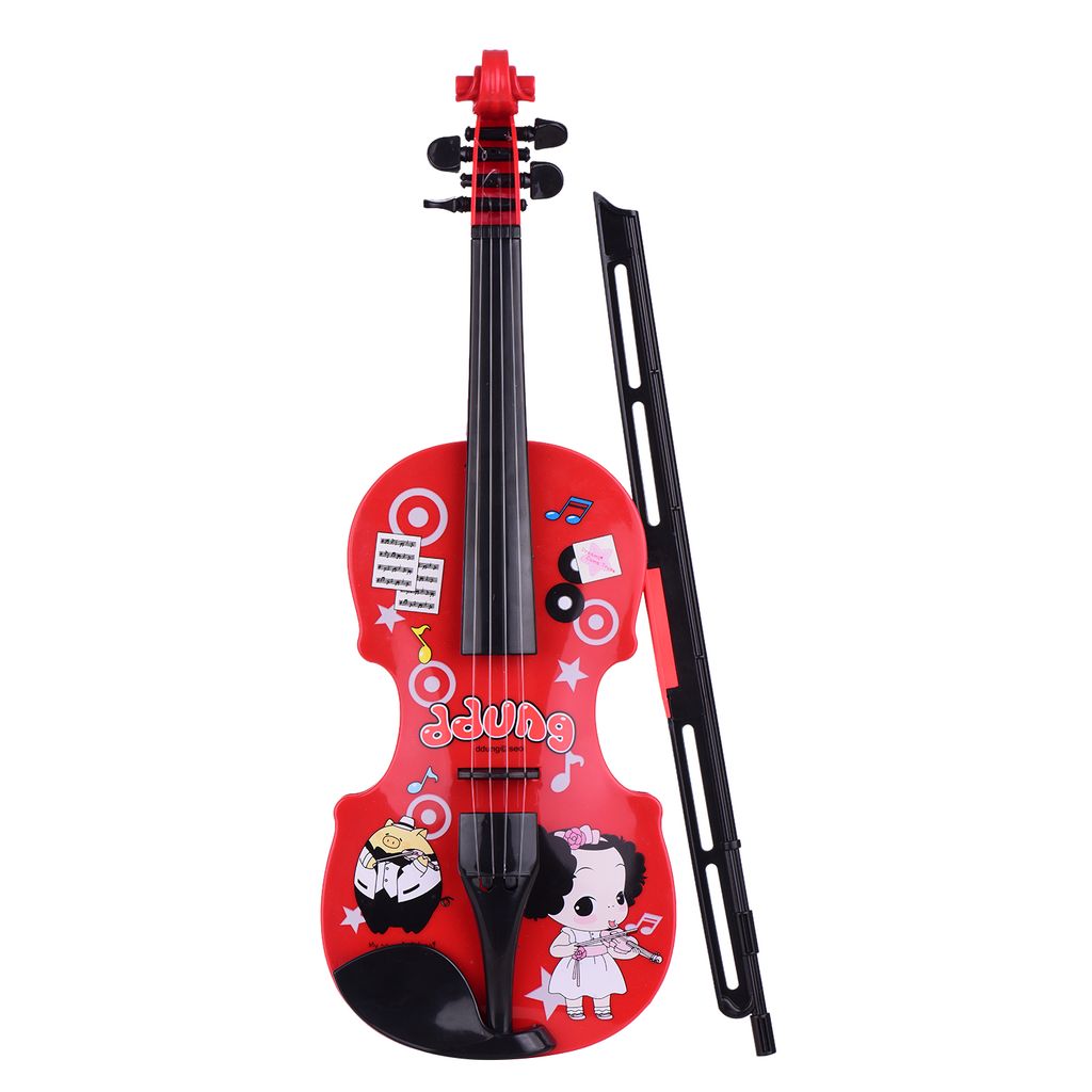 Kinder kleine Geige mit Geigenbogen Spaß pädagogische Musikinstrumente W6R0 