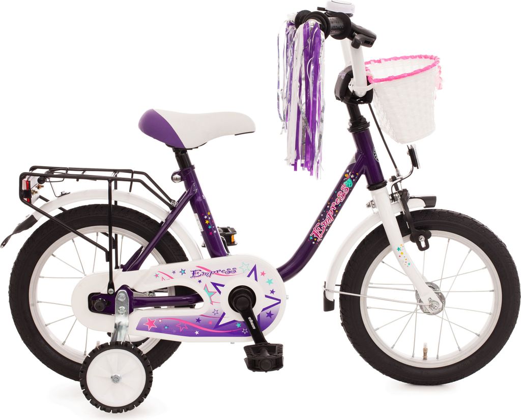14" Kinderfahrrad "EMPRESS" lila/weiß - mit tiefen Einstieg Produktbild 