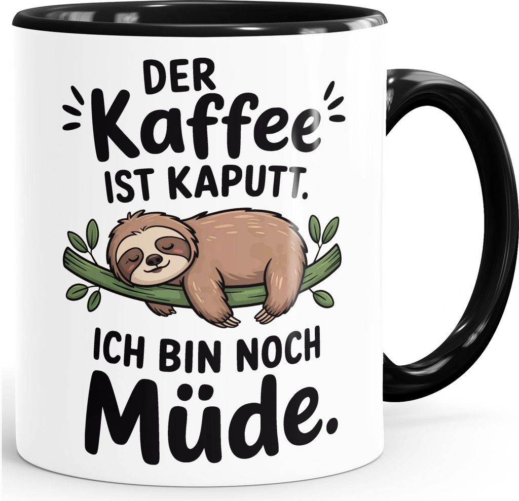 Tasse Spruch Der Kaffee ist kaputt – Geschenk für Morgenmuffe Anti-Motivation Bürotasse lustige Kaffeebecher MoonWorks