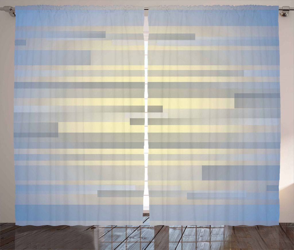 ABAKUHAUS Minimalistisch Rustikaler Vorhang, Lange gestreifte Formen, Wohnzimmer Universalband Gardinen mit Schlaufen und Haken, 280 x 225 cm, Hell...