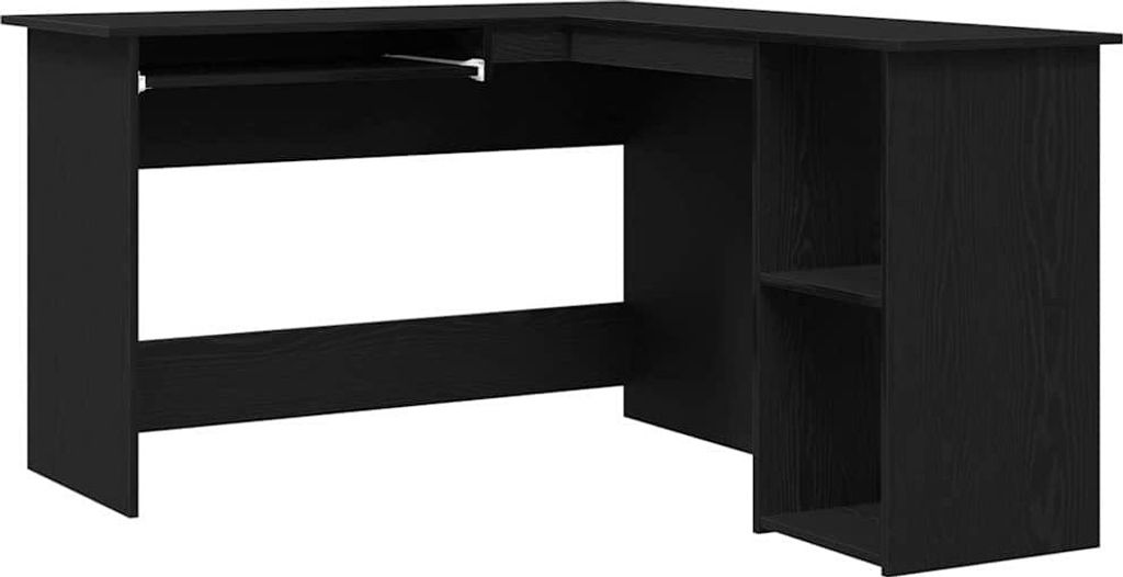 Eck-Schreibtisch Schwarz Eichen-Optik 120 x 140 x 75 cm