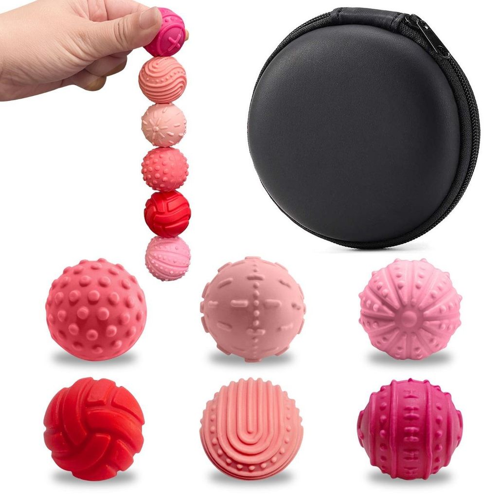INF Silikon Magnetische Stressbälle 6er-Set 2.5cm x 2.5cm für Alltag Rosa