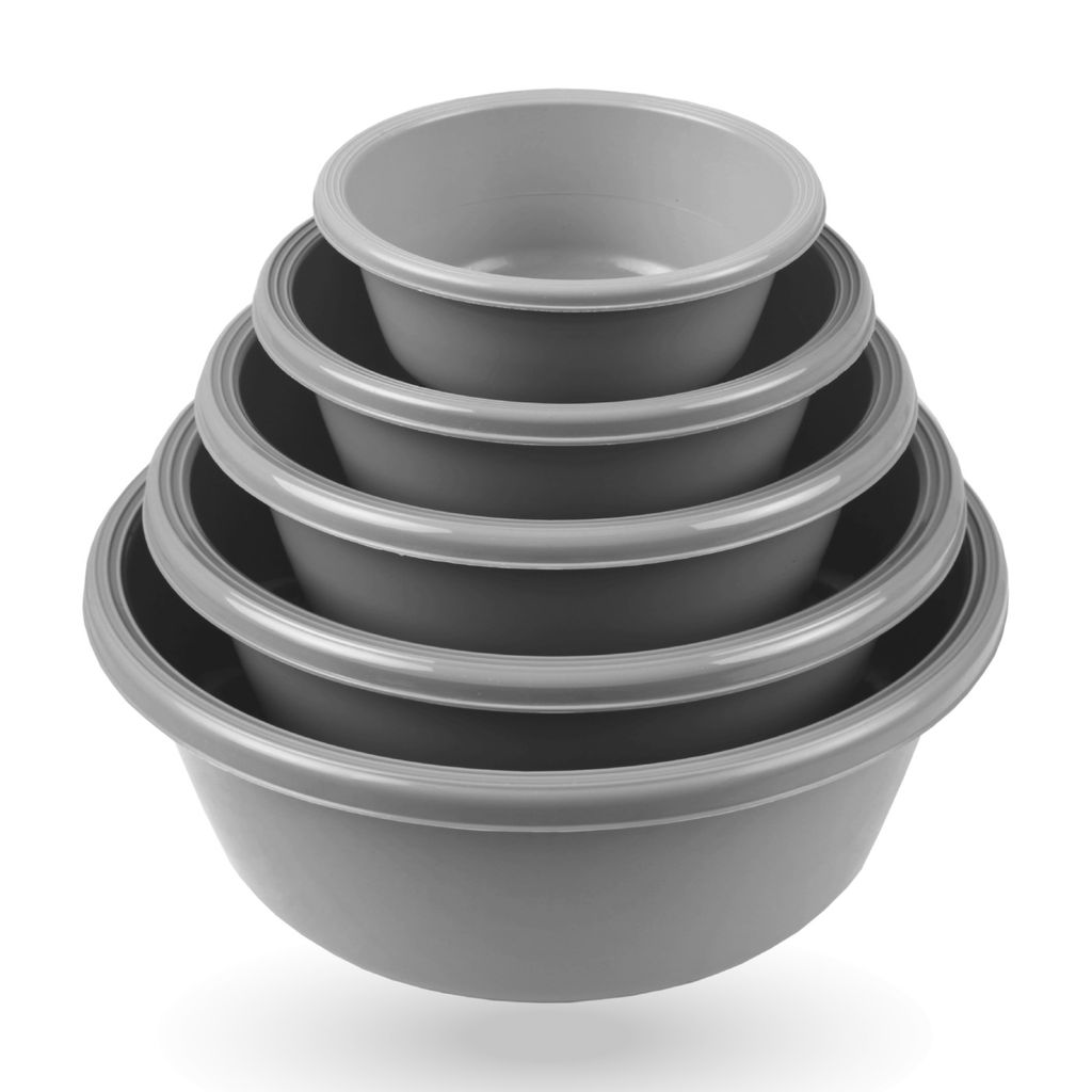 Rührschüssel Set Rosa 5-teilig – Kunststoff Schüsseln 0,7/1,5/2,5/4,0/6,0L, stapelbar, Teigschüsseln, Salatschüsseln & Servierschalen