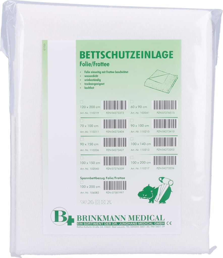 Bettschutzeinlage Folie/Frottee 90x100cm, 1 St
