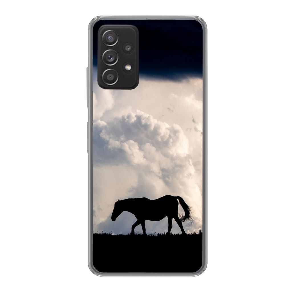 MuchoWow Handyhülle Schutzhülle Hülle für Samsung Galaxy A53 5G Pferd - Wolken - Schatten Silikon Softcase Handy Hülle - Schutzabdeckung