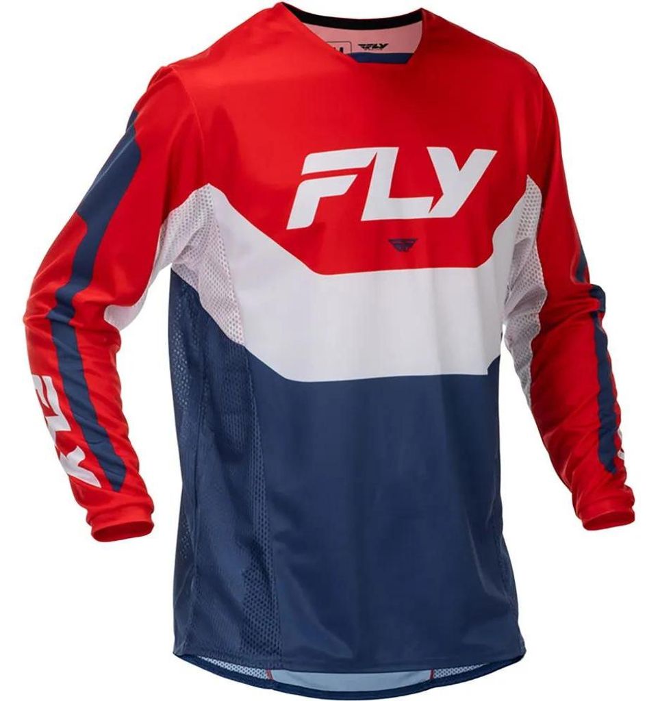 Fly Racing Kinetic Langarm-trikot Rot,Blau M Mann Rot,Blau M