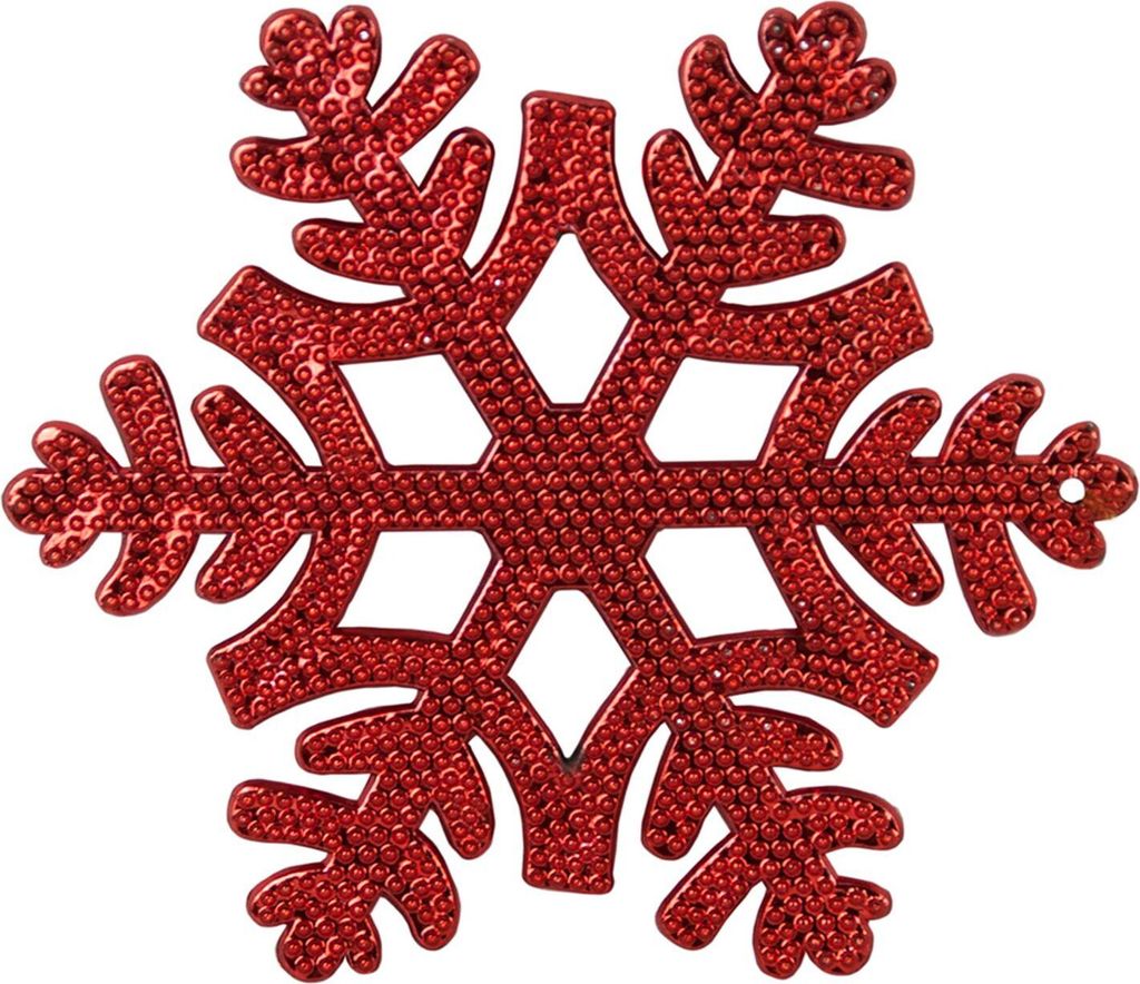 Christbaumschmuck Weihnachtsbaum Anhänger Tannenbaum Schmuck Stern, Farbe:Rot, Design:Schneeflocke