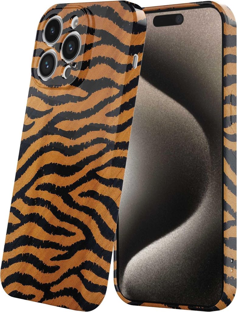 Smartphonica Handyhülle geeignet für iPhone 15 Pro Max mit Tiger und Panther Aufdruck - Flexible Softcase TPU - Backcover Case Tiger und Lion Design