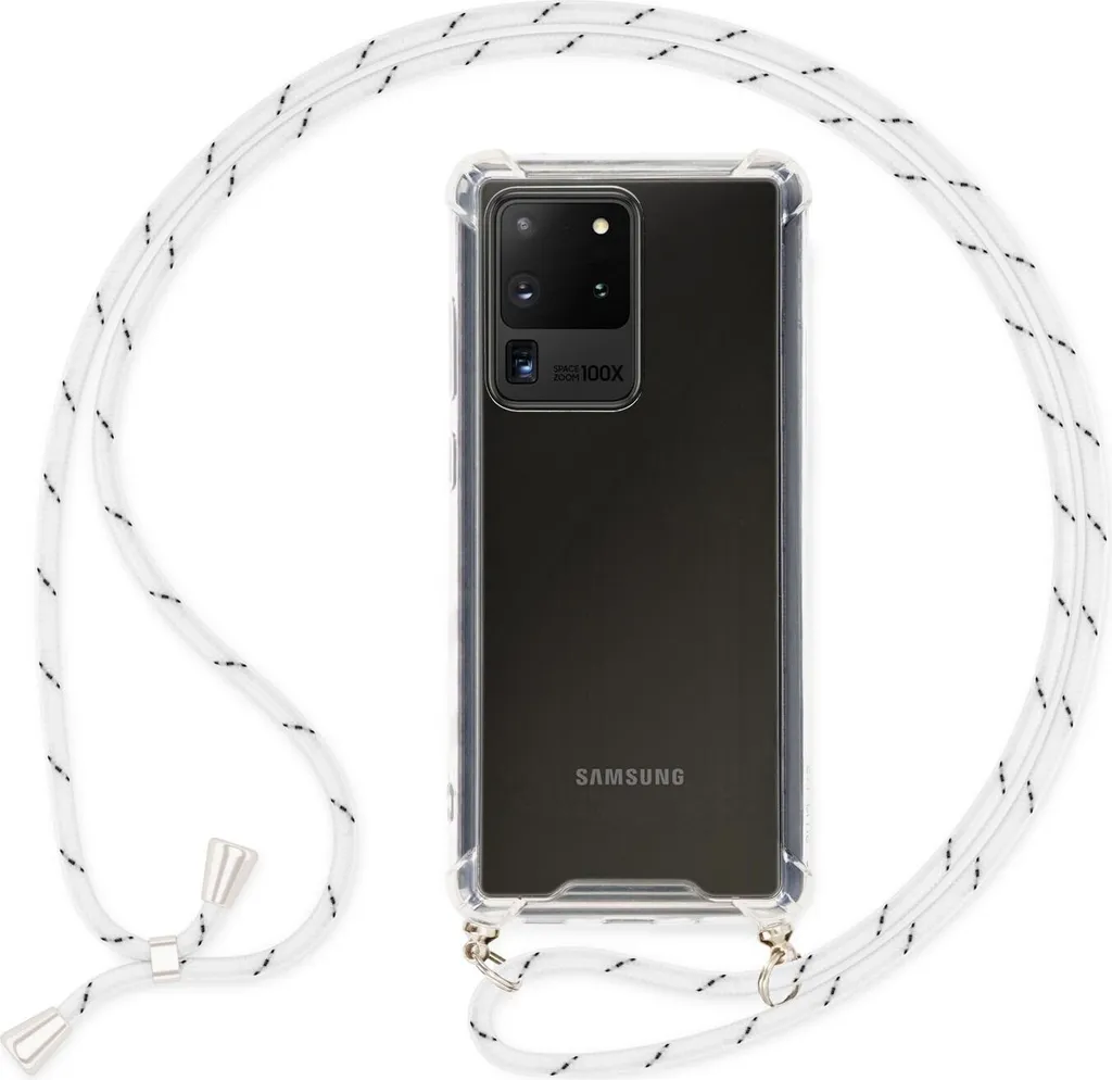 Cover Trasparente NALIA per Samsung S20 Ultra - Laccio Bianco Regolabile