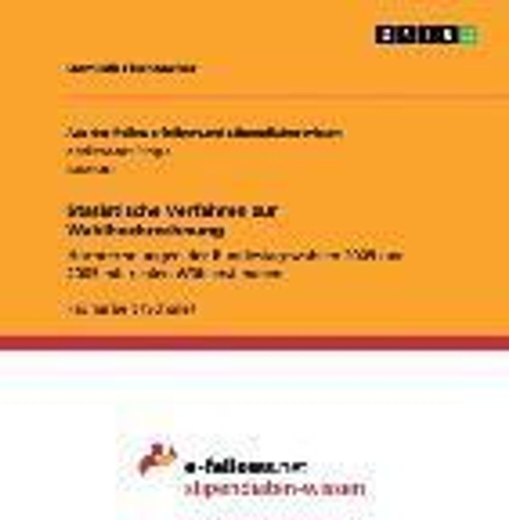 Statistische Verfahren zur Wahlhochrechnung