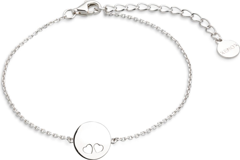 Xenox Damen Armband Herzen Sterling Silber 925 silberfarben - XS3572