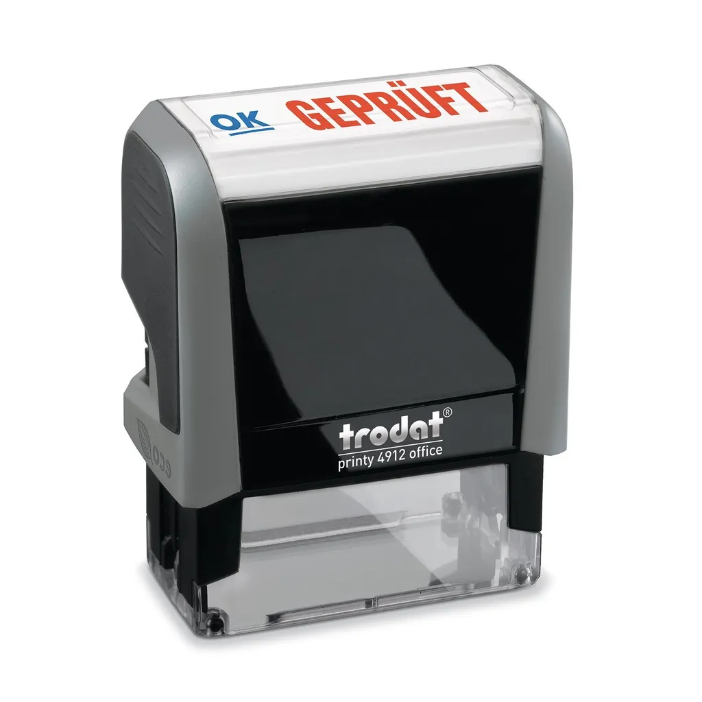 Trodat Printy 4912 GEPRÜFT | Timbro Autoinchiostrante Ufficio 47x18mm