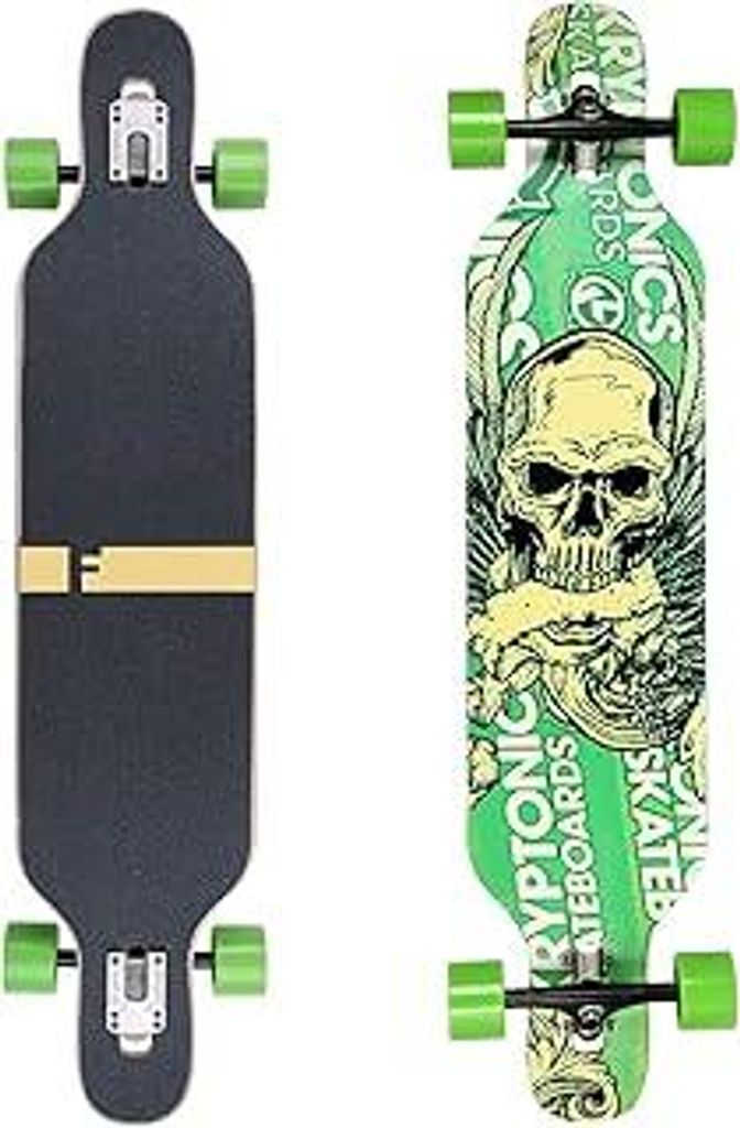 FunTomia Longboard mit 3 Flex Stufen Drop Through Cruiser Komplettboard Mach1 Speed Kugellager T-Tool