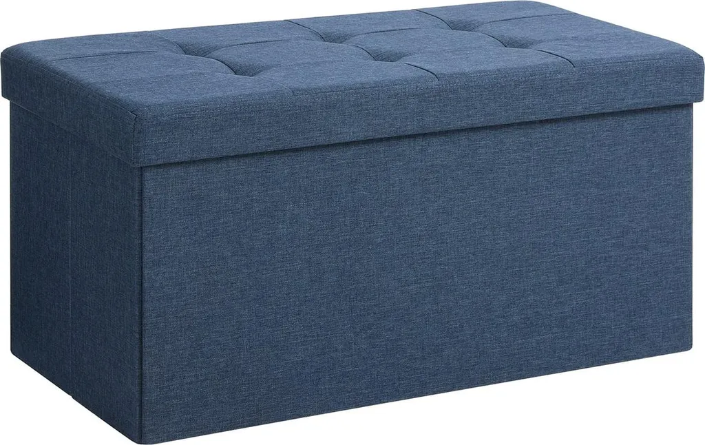 Petit banc d'entrée bleu marine 76 cm assise confortable et stable
