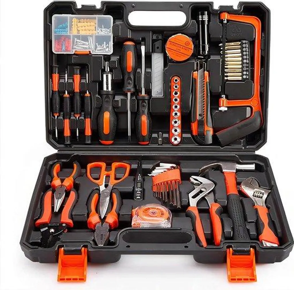 Kit de réparation domestique 102 pièces avec boîte à outils complète
