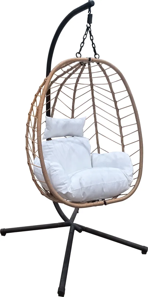 Fauteuil Suspendu Œuf pour Coin Lecture Cosy et Relaxation - Design Naturel