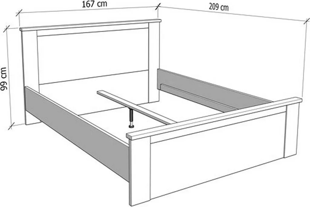 Lit Double 160x200 Claviere Idéal pour Chambre Parentale Bois Clair