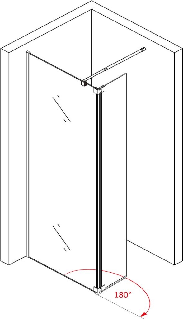 Seitenelement Spritzschutz Echtglas NT106 - Zubehör Walk-In Dusche - 10 mm - Glas wählbar, Glasart:Graues Glas