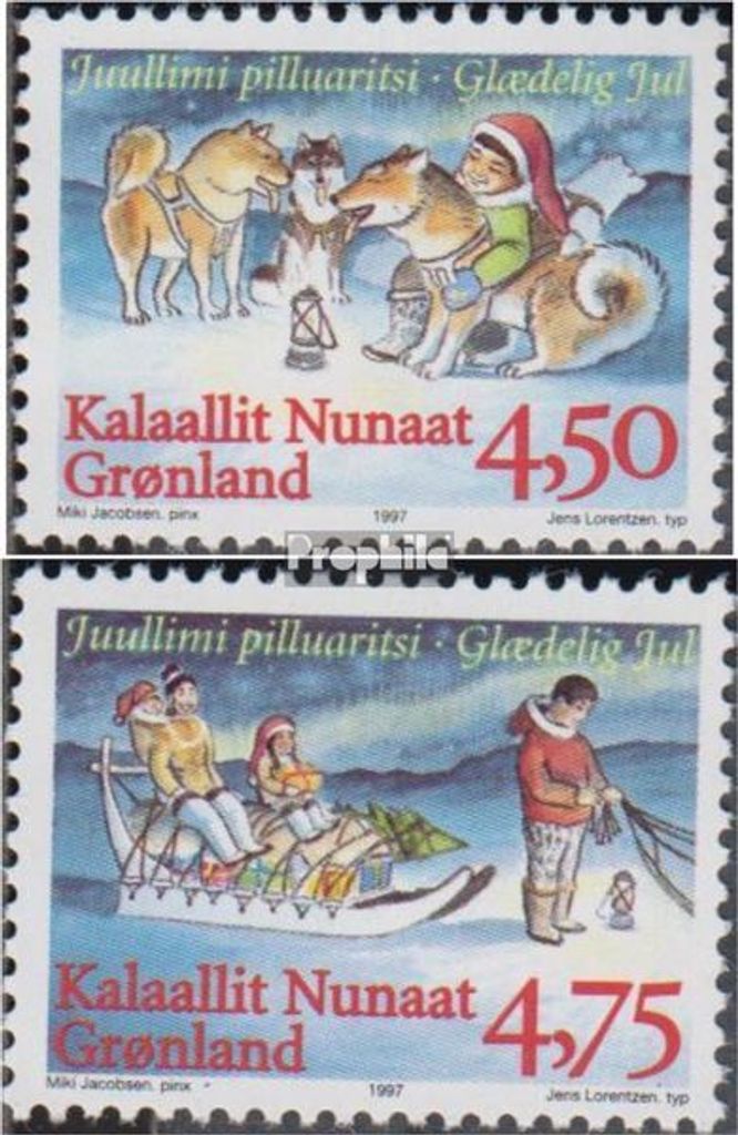 Briefmarken Dänemark - Grönland 1997 Mi 313x-314x (kompl.Ausg.) postfrisch Weihnachten