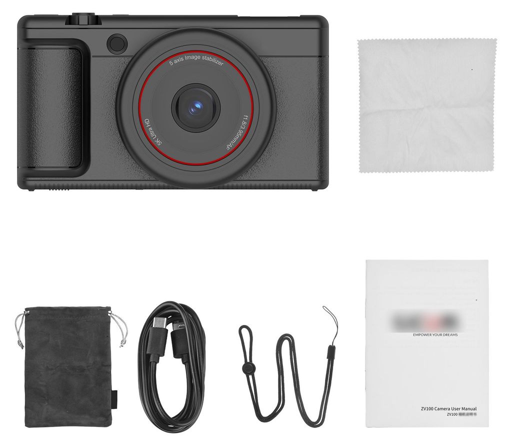 5K-Digitalkamera, 80 MP, Autofokus-Stabilisierung, 180-Grad-Klappbildschirm, tragbar, 16-facher Zoom, Vlog, Reisen, für Fotografie-Enthusiasten un...