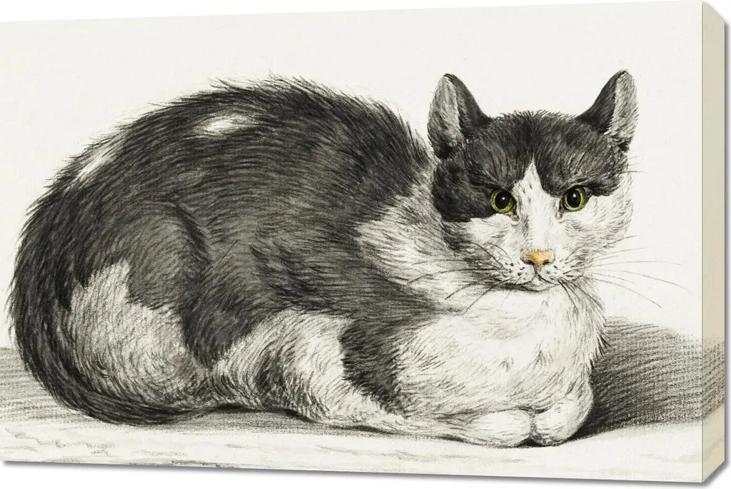 Stampa Artistica Gatto Jean Bernard 90x60: Minimalismo Vintage per Living