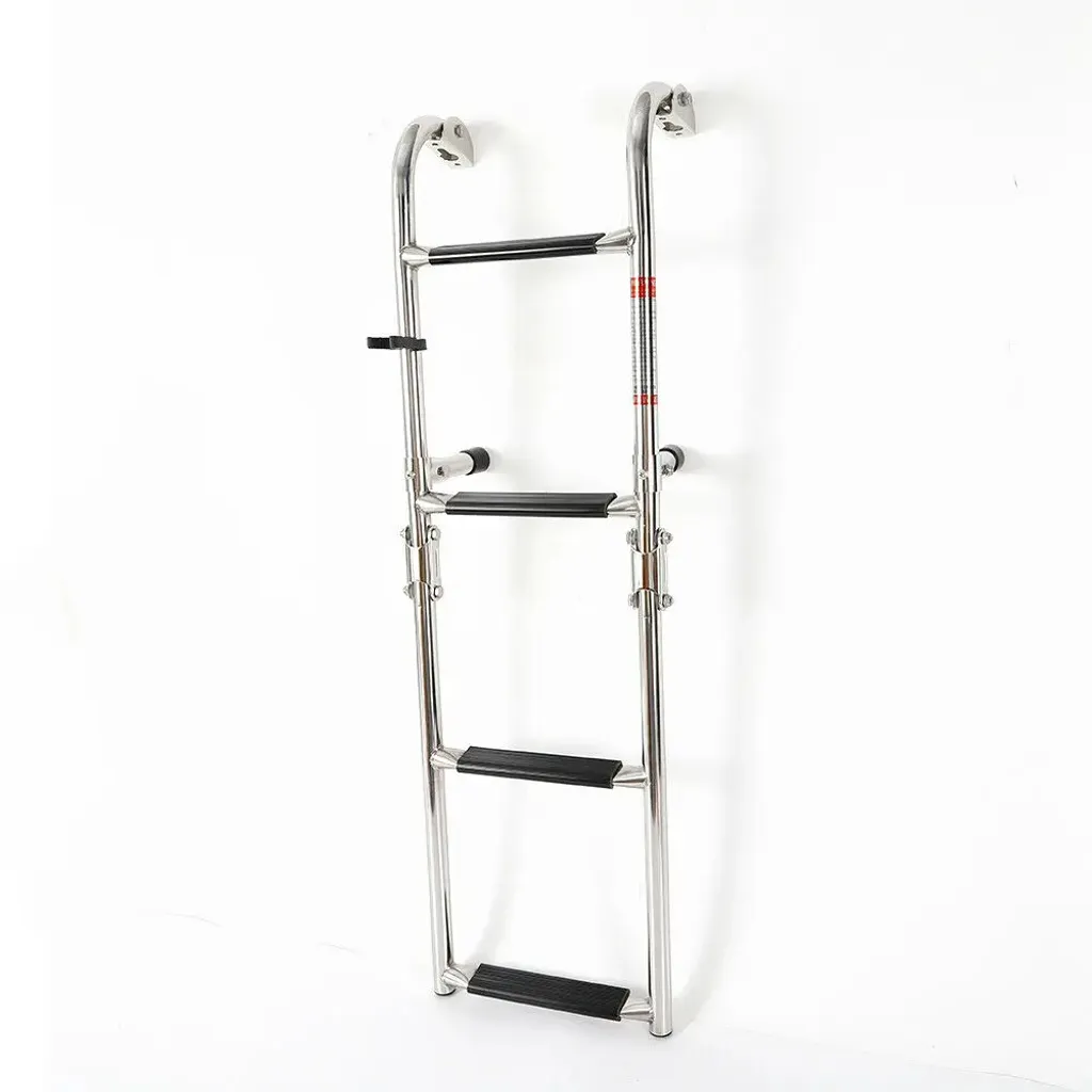 Échelle de bain télescopique compacte pour bateau et ponton - Argenté - 2